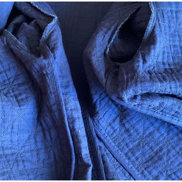 Chico's Indigo Moon Artisan Blue Tie Dye Quilted Open Jacket Embroidered Medium - Picture 13 of 13